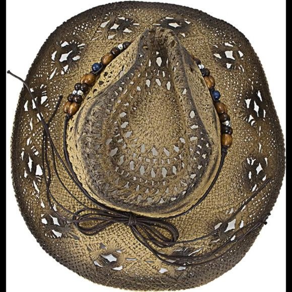 Western Cowboy Straw Hat Vintage Beach Men & Women\'s Woven Straw-Hat Wide Brim main image 7